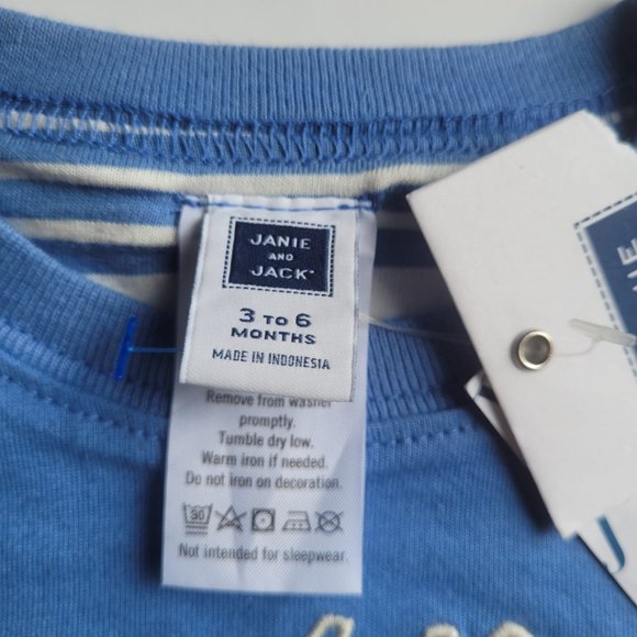 4/$20 Janie and Jack Blue Baby Boy Shirt  Size 3 - 6 mths - Picture 4 of 4